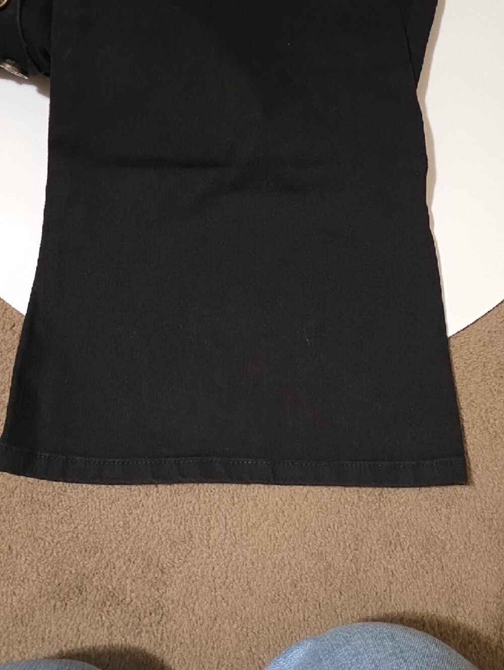 High-Rise Black Flare Jeans with Side Button Detail - Picture 5 of 9